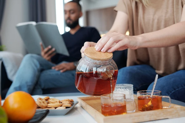 couple enjoying tea time