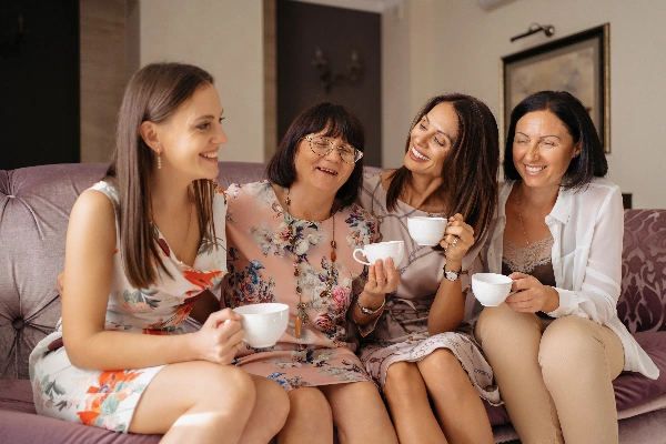 different generations of women making an afternoon tea party more memorable